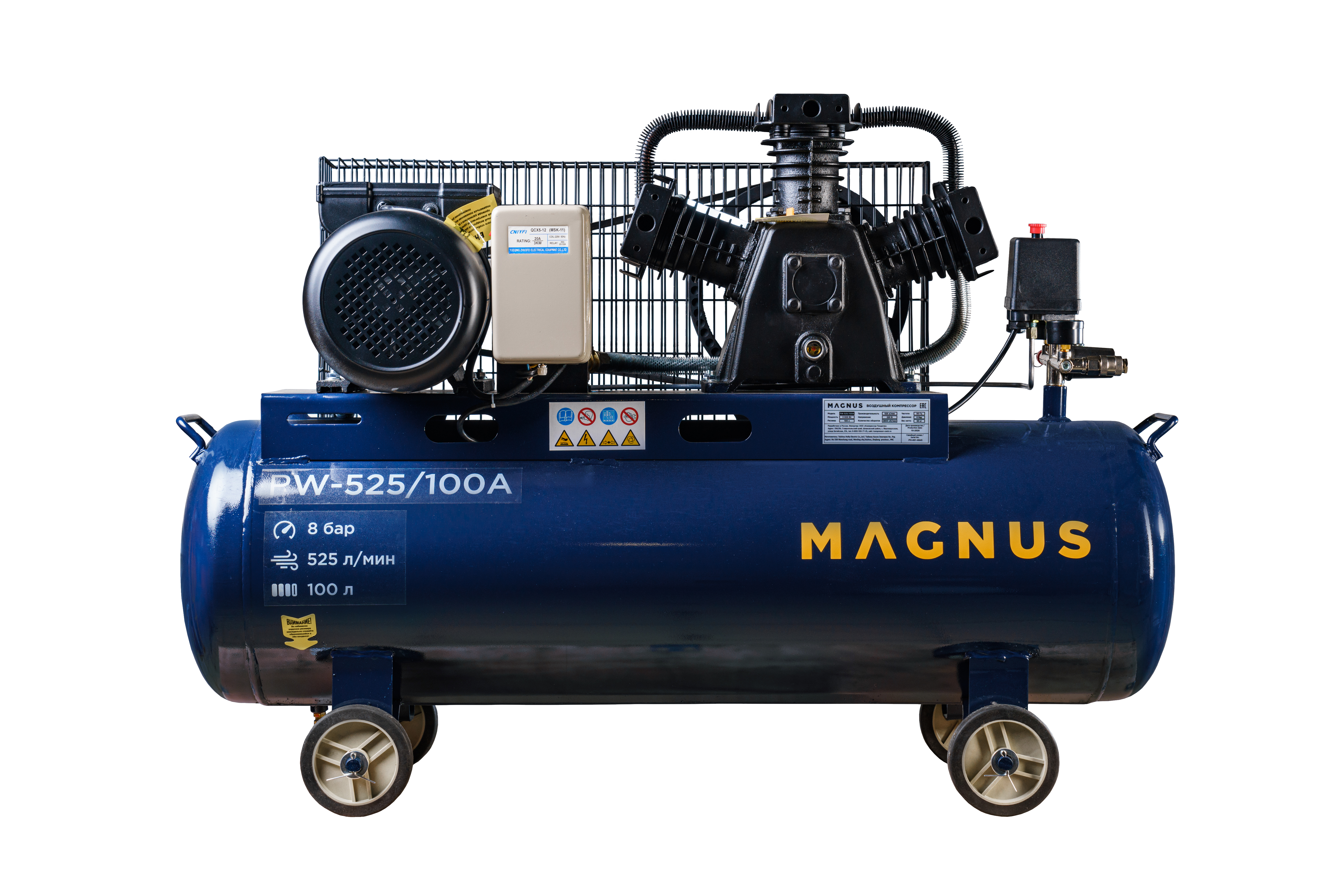 Компрессор воздушный Magnus KW-525/100А новый фильтр (8 атм.,3,0кВт, 220В,Ф65) в Сургуте